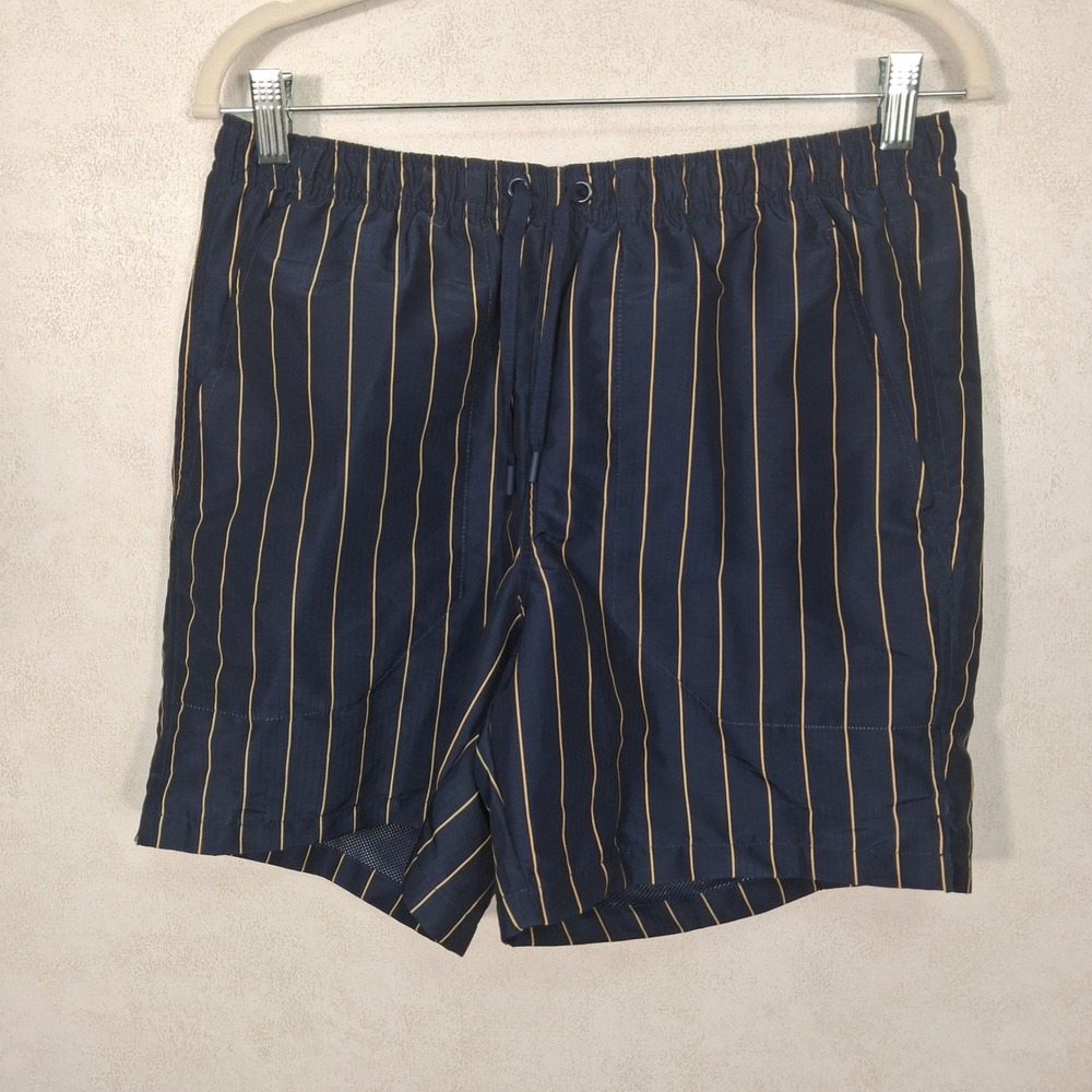 DSG 6" Rec‎ Short Mens Small Navy Blue Pinstripe Relaxed Fit Athletic Shorts